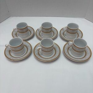 I. Godinger & Co Gold-Trim Regency Espresso Cup and Saucer Set - 6 Pieces